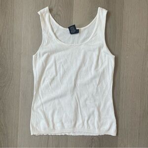 George Woman Small White Tank Top Soft Minimalist Y2K 2000s Stretch